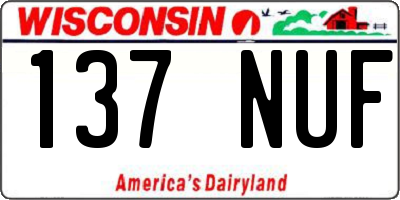 WI license plate 137NUF