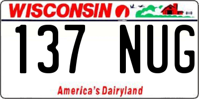 WI license plate 137NUG
