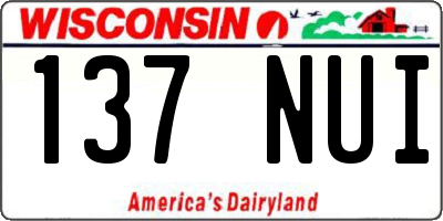 WI license plate 137NUI