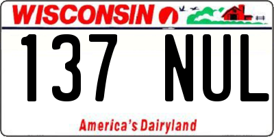 WI license plate 137NUL