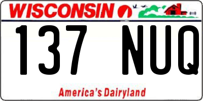 WI license plate 137NUQ