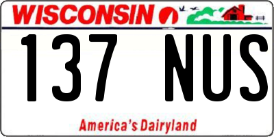 WI license plate 137NUS