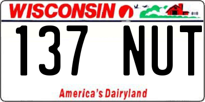 WI license plate 137NUT