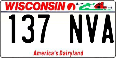 WI license plate 137NVA