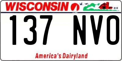 WI license plate 137NVO
