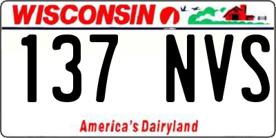 WI license plate 137NVS