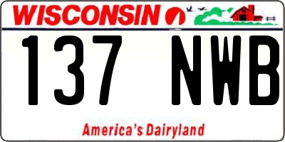 WI license plate 137NWB