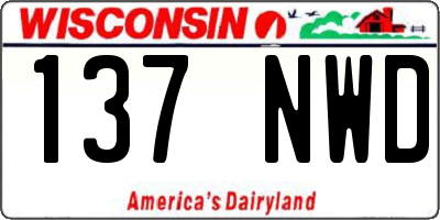 WI license plate 137NWD