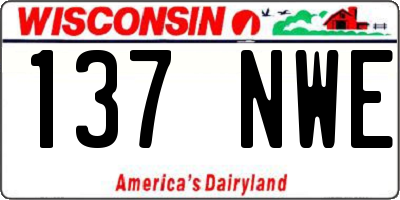 WI license plate 137NWE