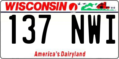 WI license plate 137NWI