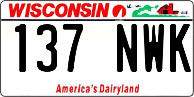 WI license plate 137NWK