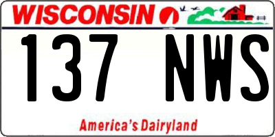WI license plate 137NWS