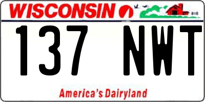 WI license plate 137NWT