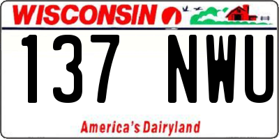 WI license plate 137NWU