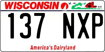 WI license plate 137NXP