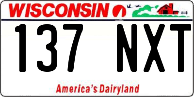 WI license plate 137NXT