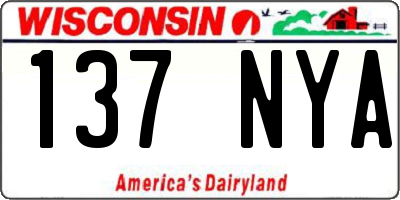 WI license plate 137NYA