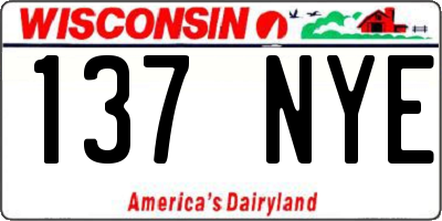 WI license plate 137NYE