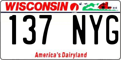WI license plate 137NYG