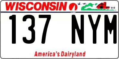 WI license plate 137NYM