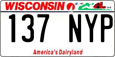WI license plate 137NYP
