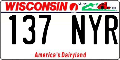 WI license plate 137NYR