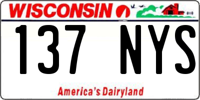 WI license plate 137NYS