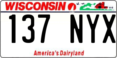 WI license plate 137NYX