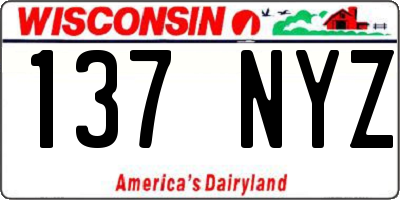 WI license plate 137NYZ