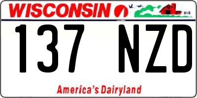 WI license plate 137NZD