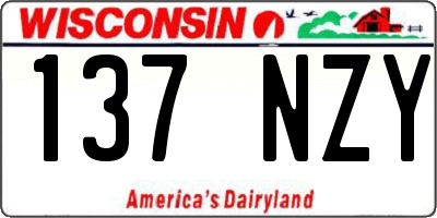 WI license plate 137NZY