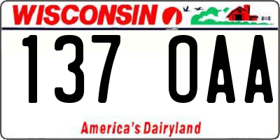WI license plate 137OAA