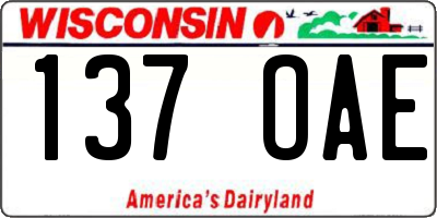 WI license plate 137OAE