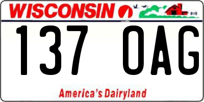 WI license plate 137OAG
