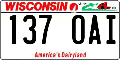 WI license plate 137OAI
