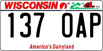 WI license plate 137OAP