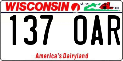 WI license plate 137OAR