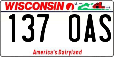 WI license plate 137OAS