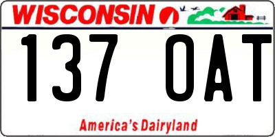 WI license plate 137OAT