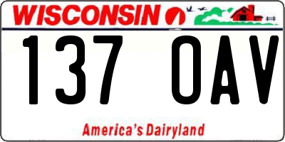 WI license plate 137OAV