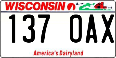 WI license plate 137OAX
