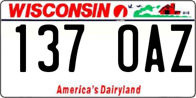 WI license plate 137OAZ