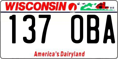 WI license plate 137OBA