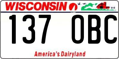 WI license plate 137OBC