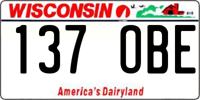 WI license plate 137OBE