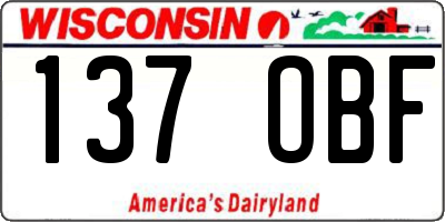 WI license plate 137OBF