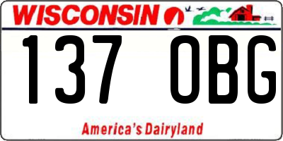 WI license plate 137OBG
