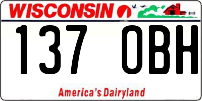 WI license plate 137OBH