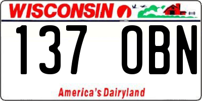WI license plate 137OBN