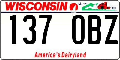 WI license plate 137OBZ